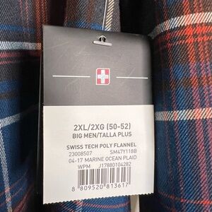 181. NWT Swiss Tech Men's and Big Men's Long Sleeve Outdoor Flannel Shirt